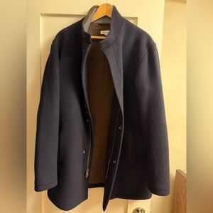 Peter Millar Dark Blue Wool Coat